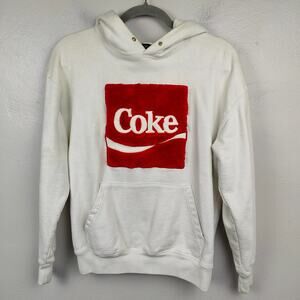 Joyrich x Coke Flocked Sweatshirt Size Small White Cotton Terry Coca Cola Collab
